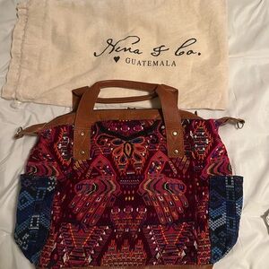 Nena & Co. Red and Blue Patterned Tote